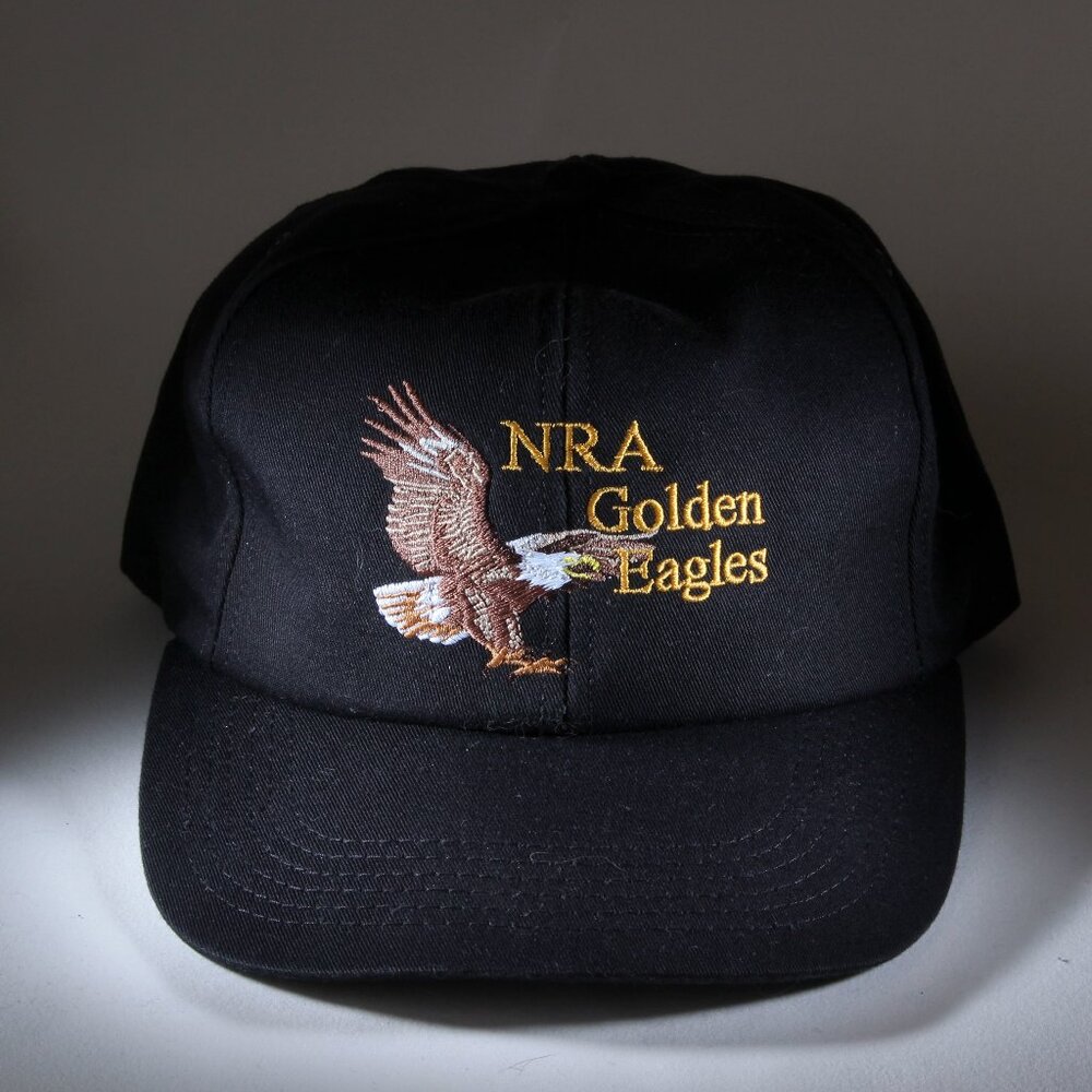 NRA Hat Mens OS Black Rare National Rifle Association Golden Eagles Made In USA